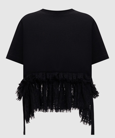 Zwart T-shirt met peplum