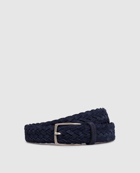 ISAIA Blue suede braided belt FB0047PLF40