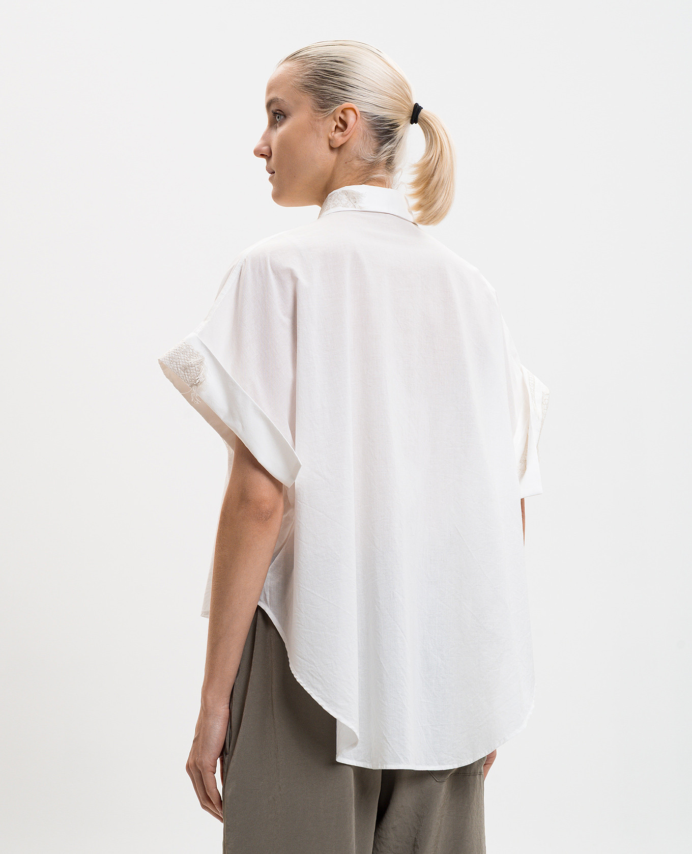 White shirt with embroidery Y`S Yamamoto 4