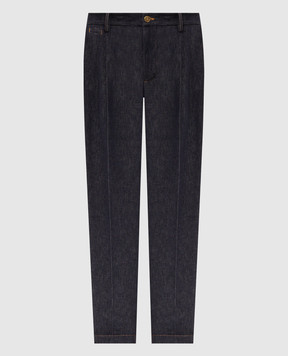 Dolce&Gabbana Blue denim pants with logo patch GP13KDG8PF6