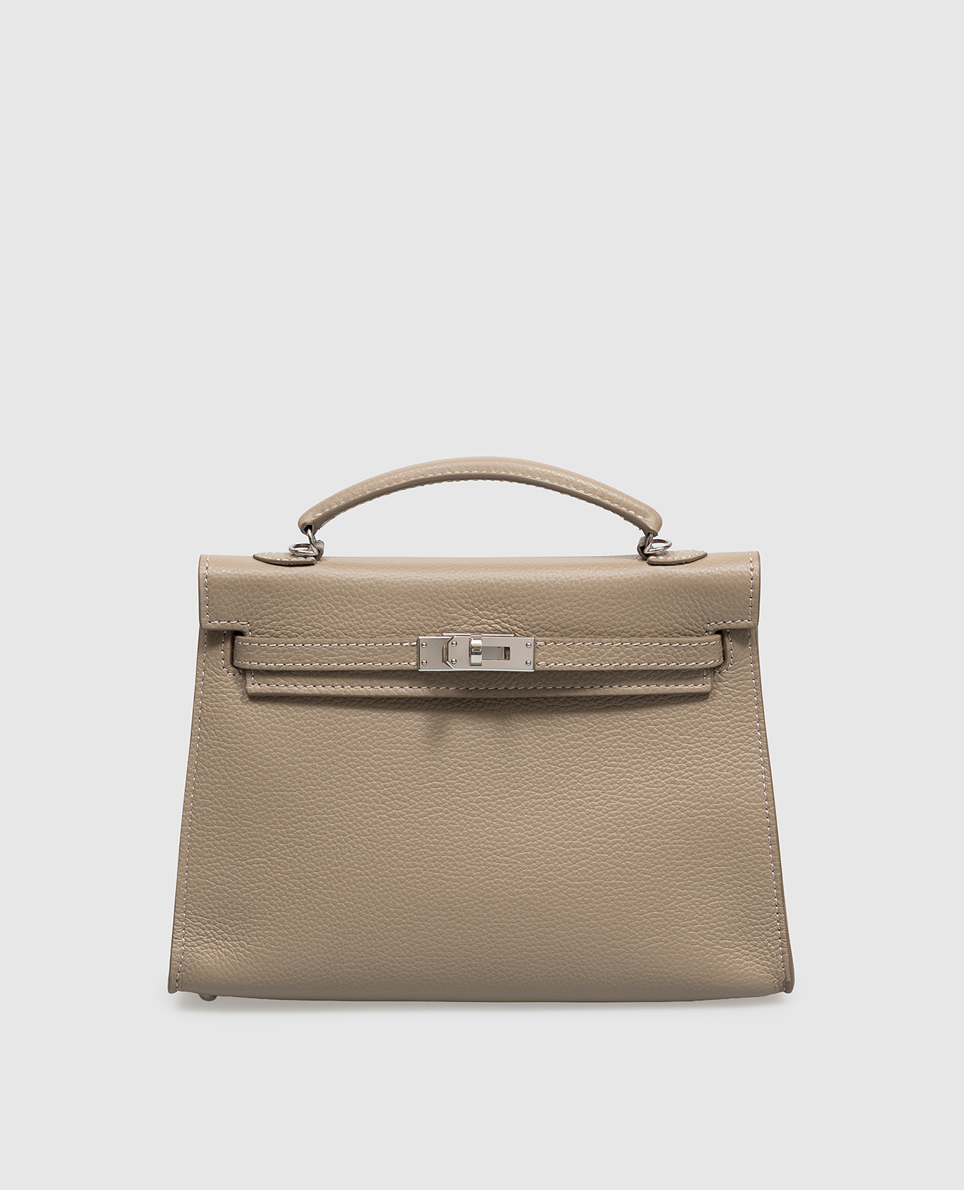 Beige leather satchel bag
