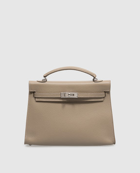 Babe Pay Pls Beige leather satchel bag 06508