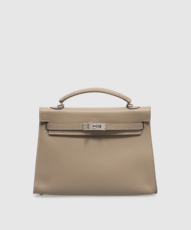 Bolso bandolera de piel beige