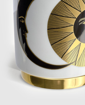 Fornasetti Scented candle Giorno e Notte in a porcelain candlestick FPXS600