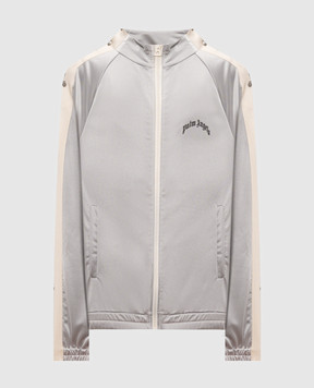 Palm Angels Grey sports jacket with logo print PMBD08MS26FAB002