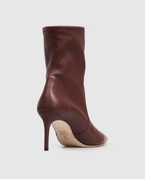 Stuart Weitzman Burgundy leather ankle boots POWER SJ974