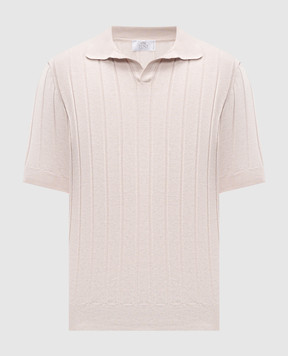 Pini Parma Beige cotton polo shirt POLORIBST