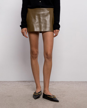 Khaite Jett khaki leather skirt 41161012