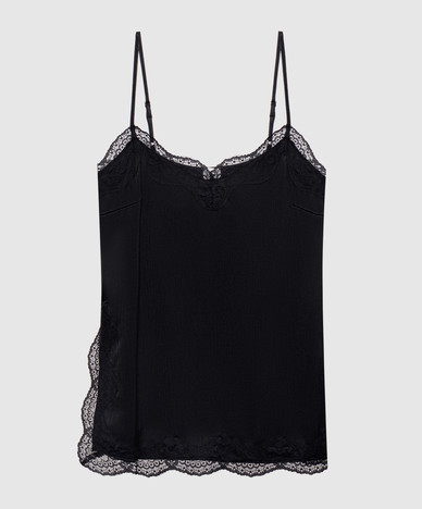 Schwarzes Top mit Spitze