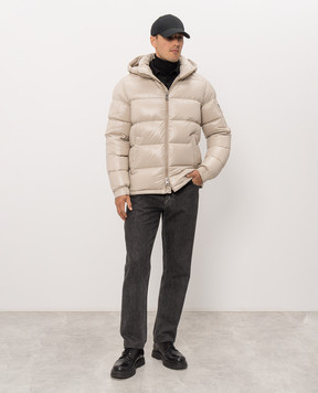 Herno Beige down jacket with monogram patch PI001416U12973