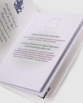 Merrythought Blue Teddy Bear Passport with Logo TBPTUK