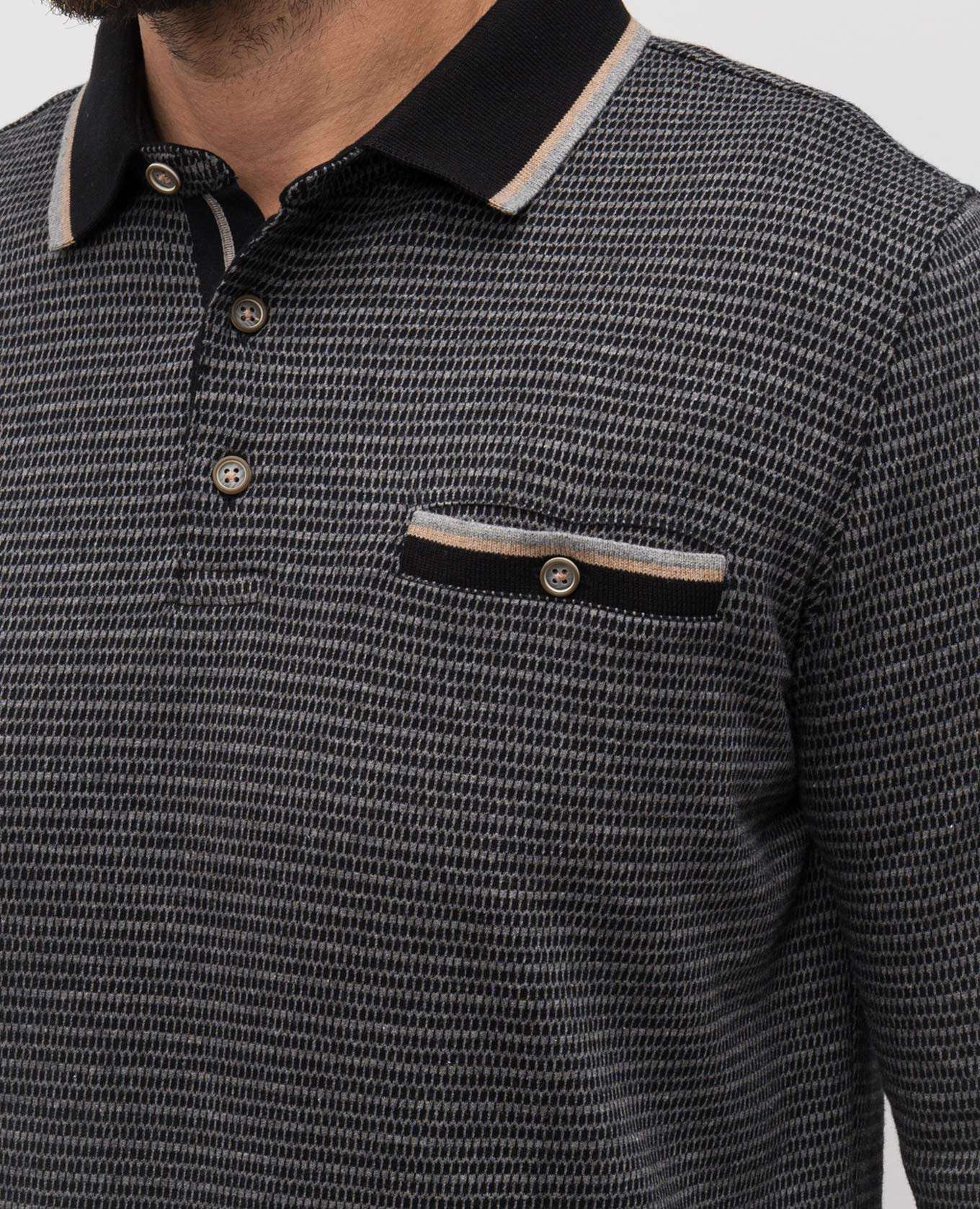 Gray polo shirt with pattern Florentino 5