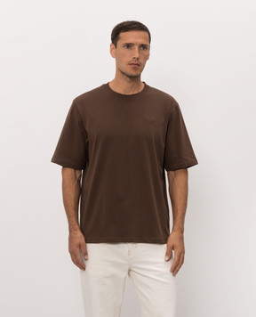Ami Paris Brown T-shirt with emblem UTS357726m