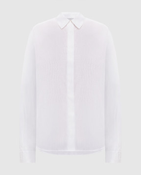 Peserico White silk shirt with chain A0631608372