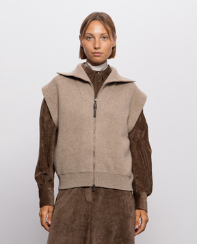 Brunello Cucinelli Brown cashmere vest M12237846
