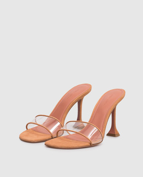Amina Muaddi Andreea brown mules 17S366183AND