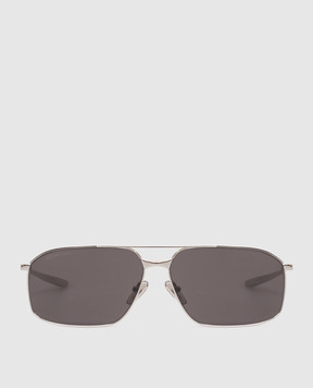 Balenciaga Monday silver sunglasses with logo engraving 858889T0005