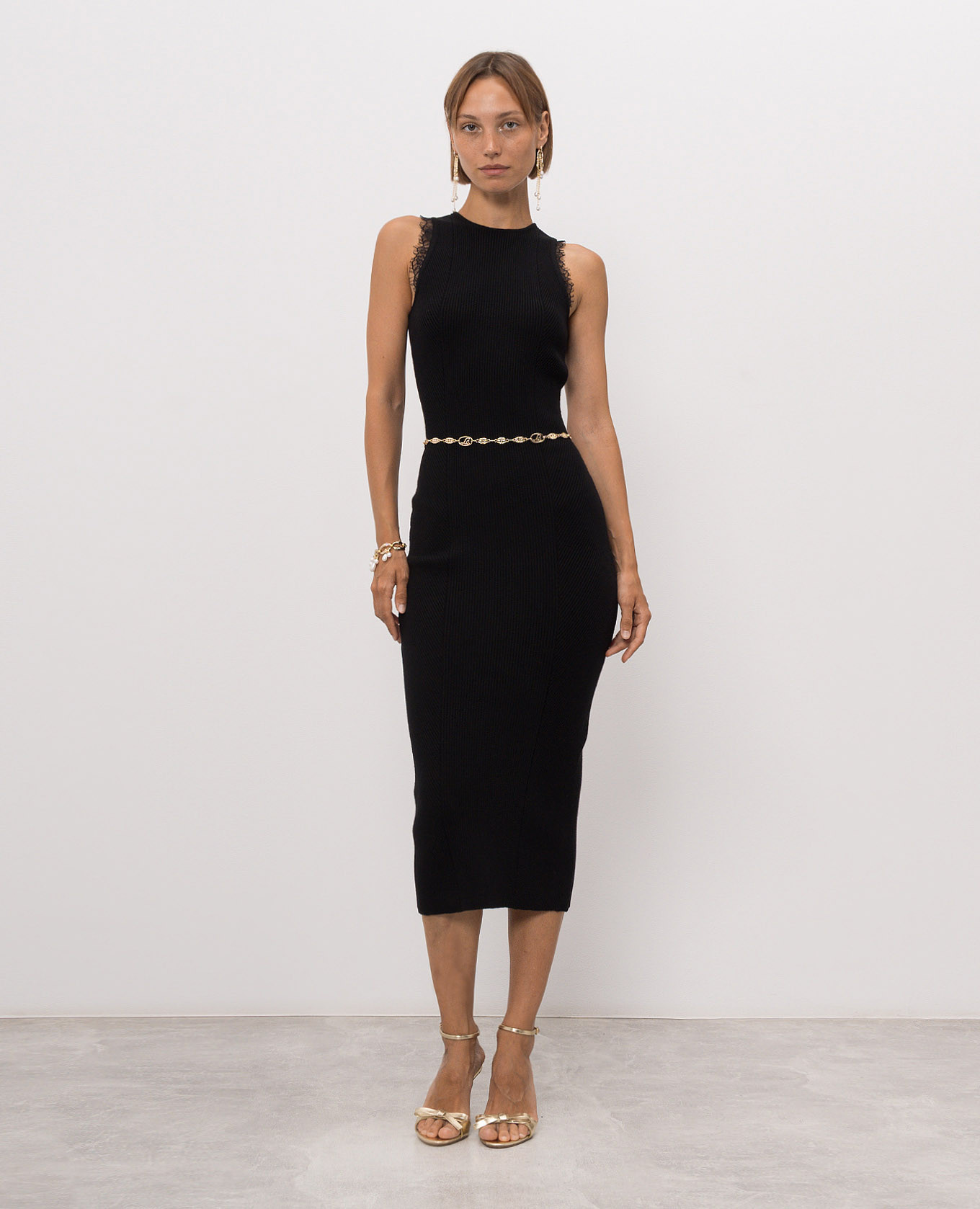 Black ribbed dress Twinset 2