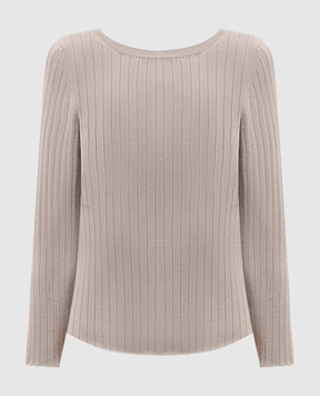 Solotre Beige ribbed top M3AB0039