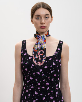 Dolce&Gabbana Black printed silk twill ribbon FS215AGDDLI