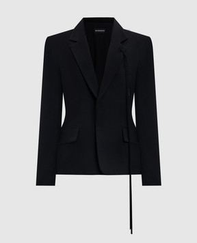 Ann Demeulemeester Jomar black wool jacket with lace-up detail B0013509FA556
