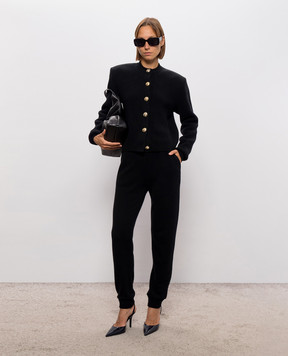 Balmain Black cashmere and merino wool joggers PA0000000066