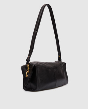 Balmain Black leather bag with lock GN1HH038LOLP