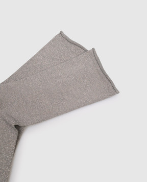 Brunello Cucinelli Gray cashmere and silk socks with lurex M41945019P