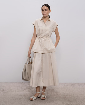Peserico Beige shirt with monil chain A0681901979
