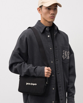 Palm Angels Black bag with logo embroidery PMNQ010S24FAB001