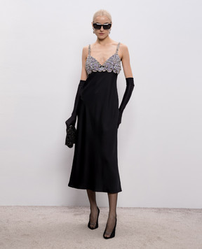 Valentino Black midi dress with crystals and sequins 8B0VAKF09VQ