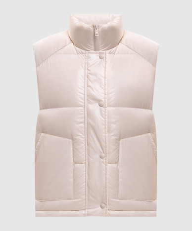 Ivory logo print down vest