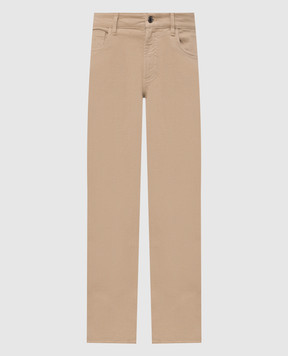 Canali Beige jeans with logo patch PD0163791719