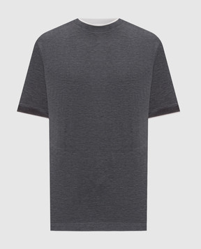 Brunello Cucinelli Gray silk T-shirt MH8367427