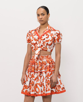 Dolce&Gabbana Cropped shirt in branded print F5T66TGDDRD