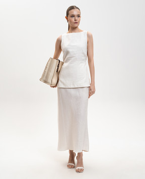 Faithfull Faye white linen midi skirt FFC16WHT