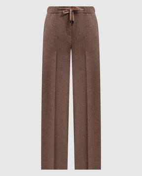 Peserico Brown wool and cashmere pants P0440504314
