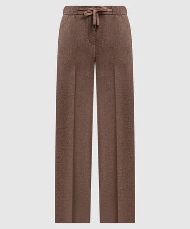 Brown wool and cashmere pants