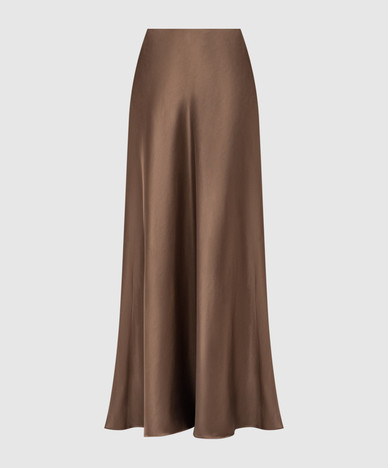 Nella brown maxi skirt