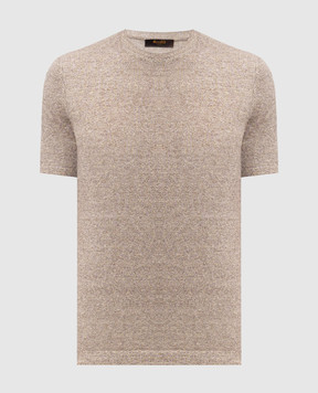 MooRER Jude brown melange linen t-shirt JUDEMAG
