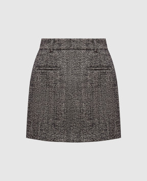Dolce&Gabbana Gray wool mini skirt F4DFFTFCZAT