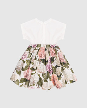 Dolce&Gabbana Children's white dress with floral print L5JDAUG7PQP36