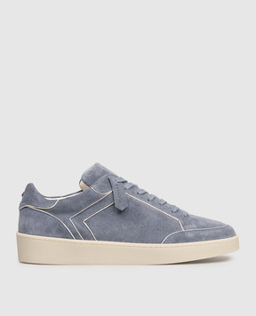 Canali Blue suede sneakers with logo RB01269491225