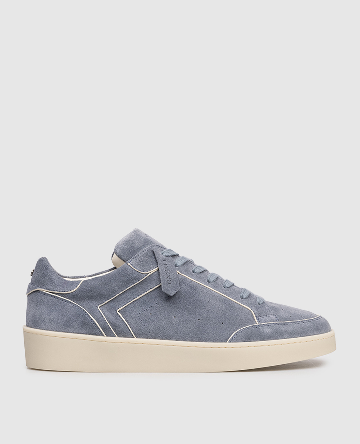 

Blue suede sneakers with logo Canali, Light blue