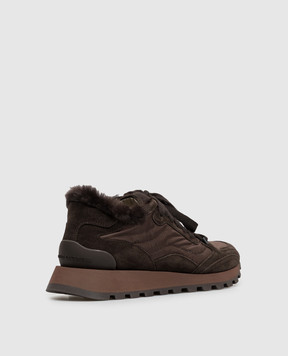 Brunello Cucinelli Brown sneakers with a monil chain MZSFG3384