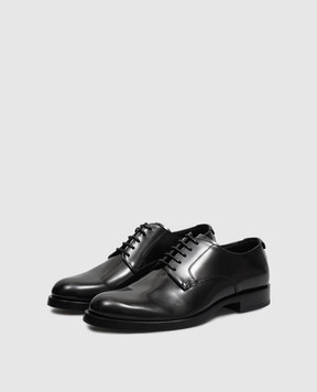 Dolce&Gabbana Black leather derby shoes with DG monogram A10888A1203