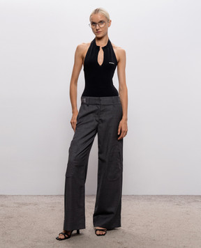 Vetements Black bodysuit with open back WH27BO162B
