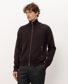 Tom Ford Brown wool cardigan KZL027YMW152