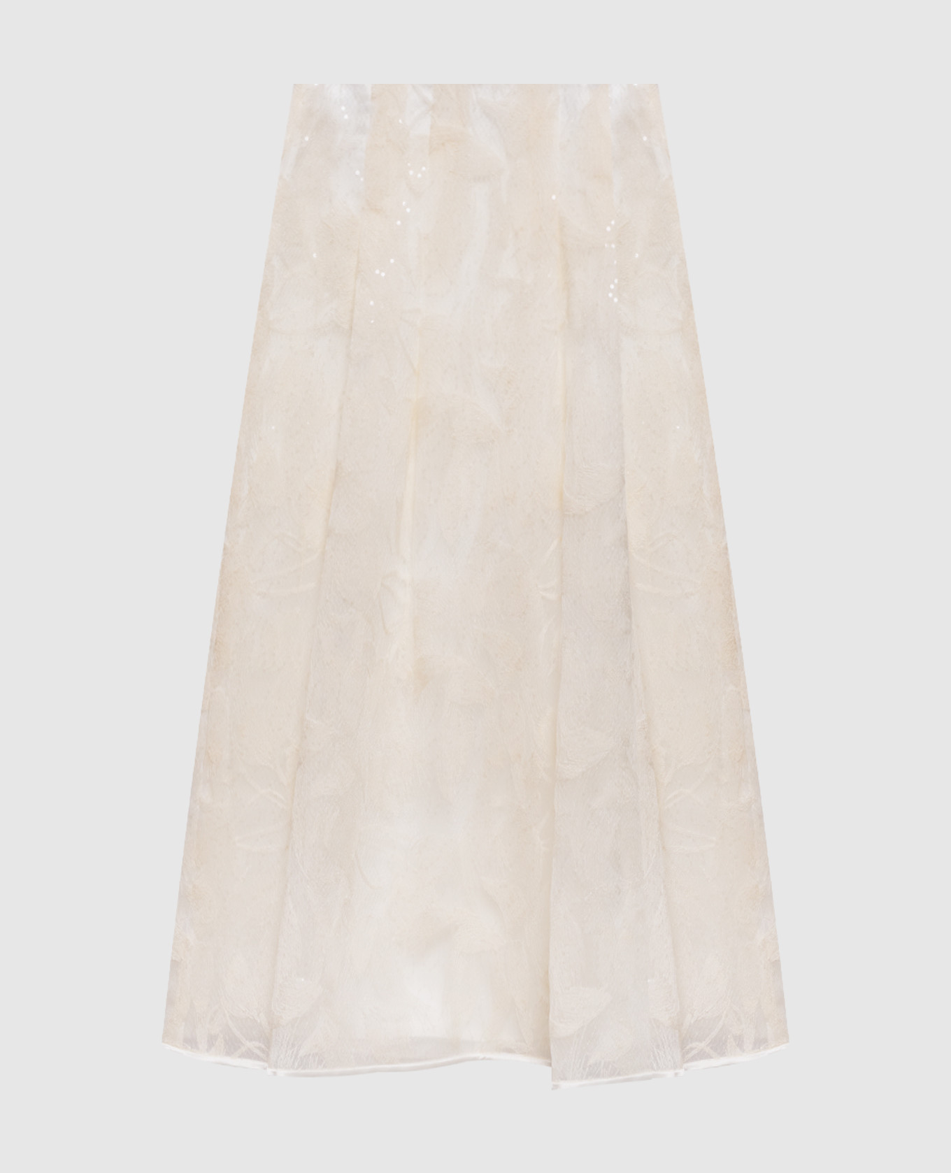Jupe midi blanche brodée