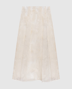 Peserico White midi skirt with embroidery A0501303701